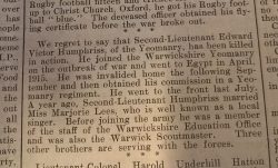 Warwick Advertiser 21st April 1917