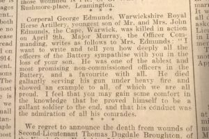 Warwick Advertiser 28th April 1917