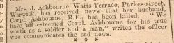 Warwick Advertiser 27th April 1918