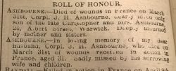 Warwick Advertiser 20th April 1918